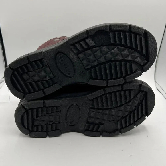 Totes Mens 9M Burgundy & Black Leather Snow Boots Rubber Soles Waterproof Shell - Picture 12 of 14